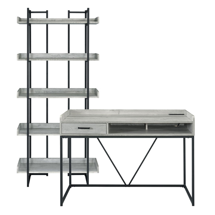 Preston - 2 Piece Set - Gray – 2 Piece Home Office Sets by Elements International at Furniture Wholesale Plus , Nashville furniture store