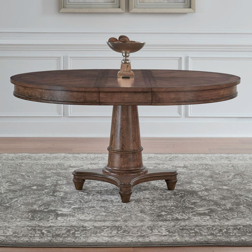 Harrison Heights - Pedestal Table - Sienna – Dining Tables with Extensions by Liberty Furniture at Furniture Wholesale Plus , Nashville furniture store