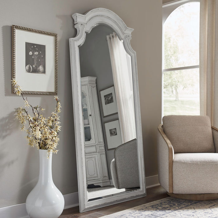 Magnolia Manor - Floor Mirror - Antique White – Floor Mirrors by Liberty Furniture at Furniture Wholesale Plus , Nashville furniture store