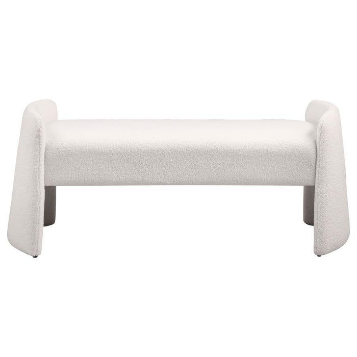 Peoria - Velvet Upholstered Accent Bench - Ivory – Upholstered Benches by Coaster Fine Furniture at Furniture Wholesale Plus , Nashville furniture store