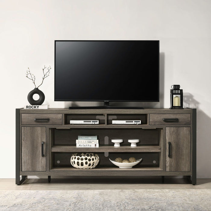 Fireplace TV Consoles - 686 78" Console With Fire FTS - Brown – Fireplace TV Stands by Liberty Furniture at Furniture Wholesale Plus , Nashville furniture store