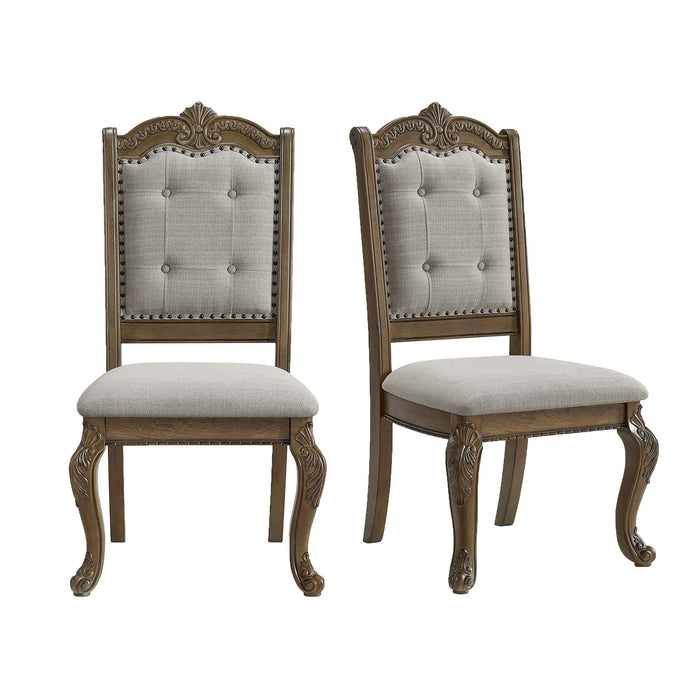 Madison Park - Dining Side Chair (Set of 2) - Walnut / Beige – Chair Sets by Elements International at Furniture Wholesale Plus , Nashville furniture store