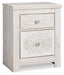Paxberry - Two Drawer Night Stand - Whitewash – Nightstands by Signature Design by Ashley® at Furniture Wholesale Plus , Nashville furniture store