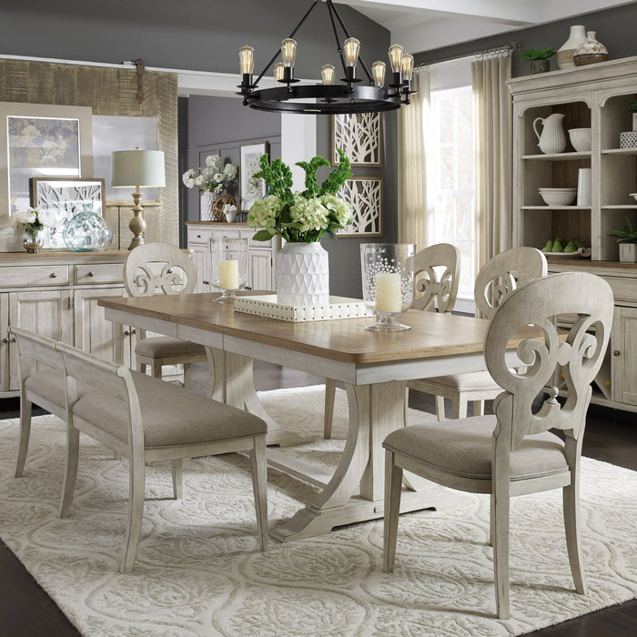 Farmhouse Reimagined - Trestle Table Set – 5 Piece Dining Room Sets by Liberty Furniture at Furniture Wholesale Plus , Nashville furniture store