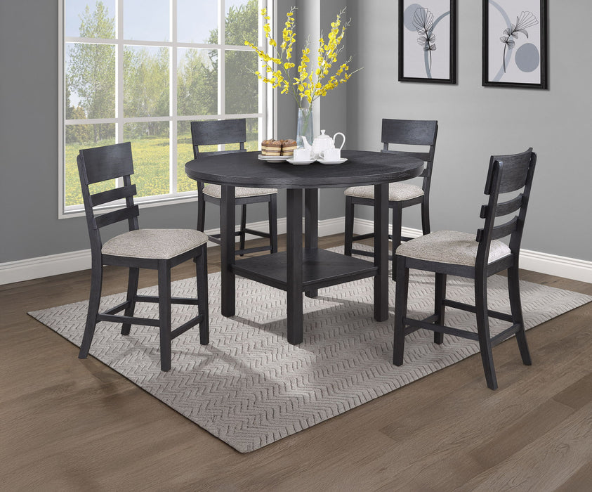 Guthrie - 5 Piece Counter Dining Room Set - Charcoal / Gray – 5 Piece Dining Room Sets by Crown Mark at Furniture Wholesale Plus , Nashville furniture store