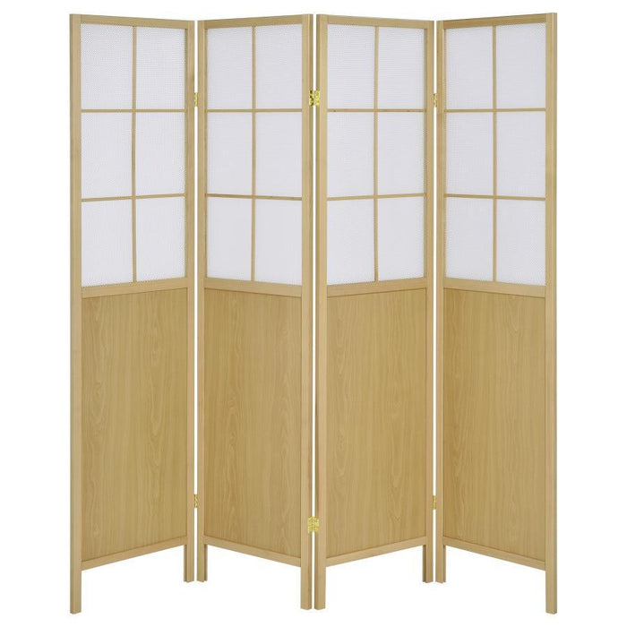 Edwards - 4-Panel Room Divider Folding Shoji Screen - Natural – Room Dividers by Coaster Fine Furniture at Furniture Wholesale Plus , Nashville furniture store
