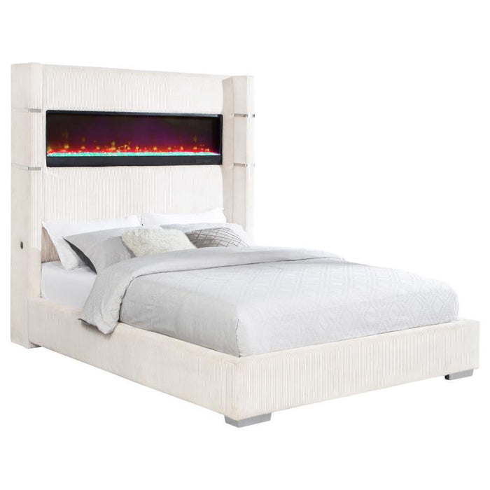 Tisdall - Upholstered Fireplace Bed – Upholstered Beds by Coaster Fine Furniture at Furniture Wholesale Plus , Nashville furniture store