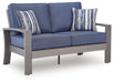 Half Moon Beach - Loveseat With Cushion - Blue / Gray – Loveseats by Signature Design by Ashley® at Furniture Wholesale Plus , Nashville furniture store