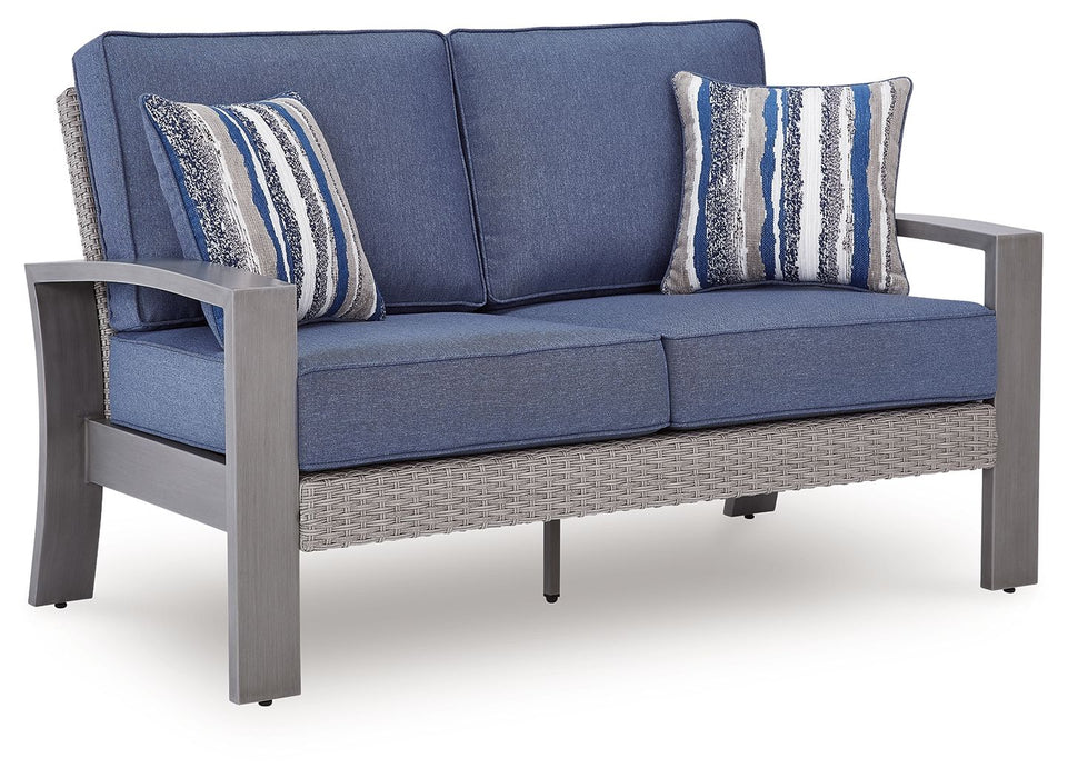 Half Moon Beach - Loveseat With Cushion - Blue / Gray – Loveseats by Signature Design by Ashley® at Furniture Wholesale Plus , Nashville furniture store
