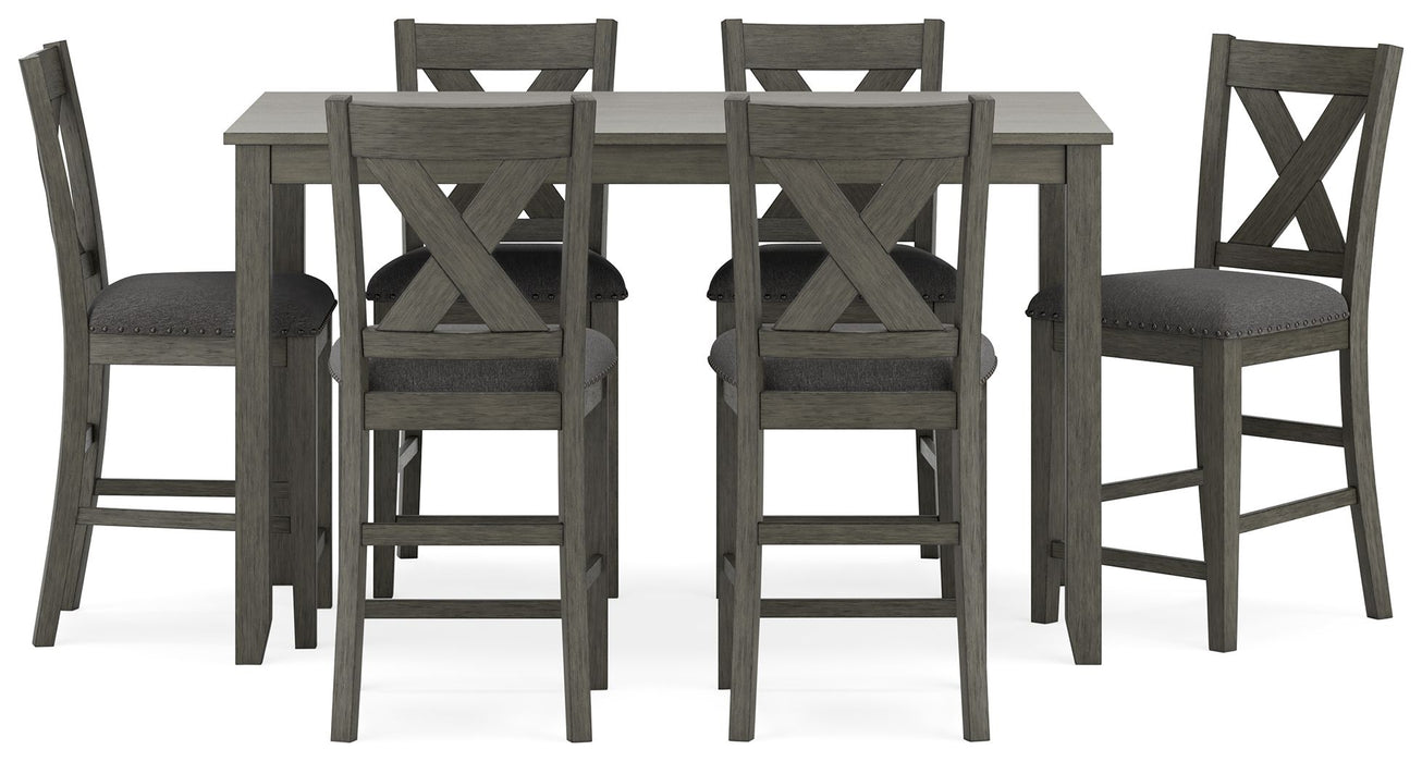Caitbrook - Gray - Rect Drm Counter Table Set (Set of 7) - Premium 7 Piece Dining Room Sets from Signature Design by Ashley® - Just $848! Shop now at Furniture Wholesale Plus  We are the best furniture store in Nashville, Hendersonville, Goodlettsville, Madison, Antioch, Mount Juliet, Lebanon, Gallatin, Springfield, Murfreesboro, Franklin, Brentwood