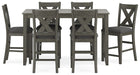 Caitbrook - Gray - Rect Drm Counter Table Set (Set of 7) - Premium 7 Piece Dining Room Sets from Signature Design by Ashley® - Just $848! Shop now at Furniture Wholesale Plus  We are the best furniture store in Nashville, Hendersonville, Goodlettsville, Madison, Antioch, Mount Juliet, Lebanon, Gallatin, Springfield, Murfreesboro, Franklin, Brentwood