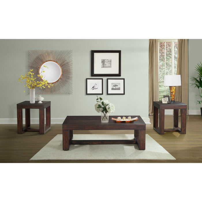 Hardy - 3 Piece Occasional Table Set (Coffee Table And Two End Tables) - Cherry – Table Sets by Elements International at Furniture Wholesale Plus , Nashville furniture store