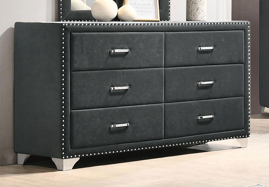 Melody - 6-Drawer Upholstered Dresser – Dressers by CoasterEveryday at Furniture Wholesale Plus , Nashville furniture store