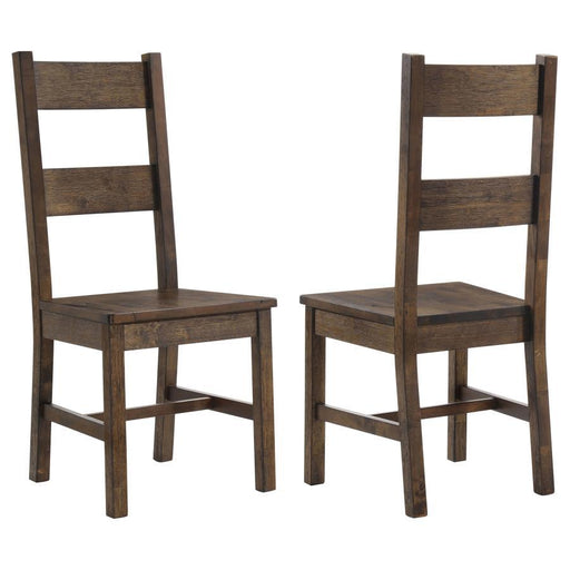 Coleman - Dining Side Chair (Set of 2) - Rustic Golden Brown – Chair Sets by CoasterEveryday at Furniture Wholesale Plus , Nashville furniture store