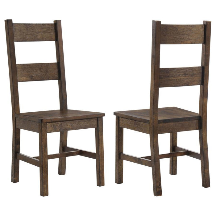 Coleman - Dining Side Chair (Set of 2) - Rustic Golden Brown – Chair Sets by CoasterEveryday at Furniture Wholesale Plus , Nashville furniture store