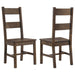 Coleman - Dining Side Chair (Set of 2) - Rustic Golden Brown – Chair Sets by CoasterEveryday at Furniture Wholesale Plus , Nashville furniture store