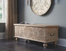 Fossil Ridge - Storage Bench - Beige – Storage Benches by Signature Design by Ashley® at Furniture Wholesale Plus , Nashville furniture store