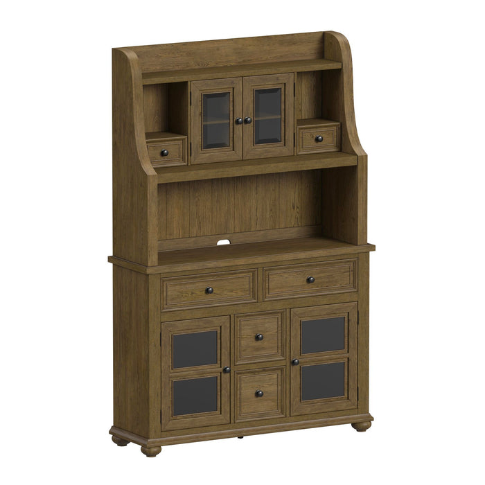 Heritage & Home - Buffet And Hutch - Oak Brown – Hutches & Buffets by Elements International at Furniture Wholesale Plus , Nashville furniture store