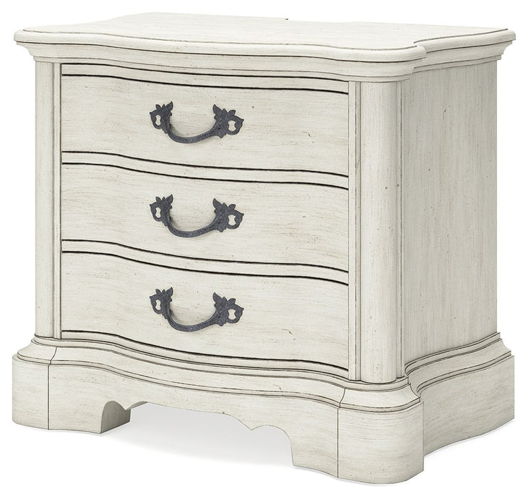 Arlendyne - Three Drawer Night Stand - Antique White – Nightstands w/ Charging Stations by Signature Design by Ashley® at Furniture Wholesale Plus , Nashville furniture store