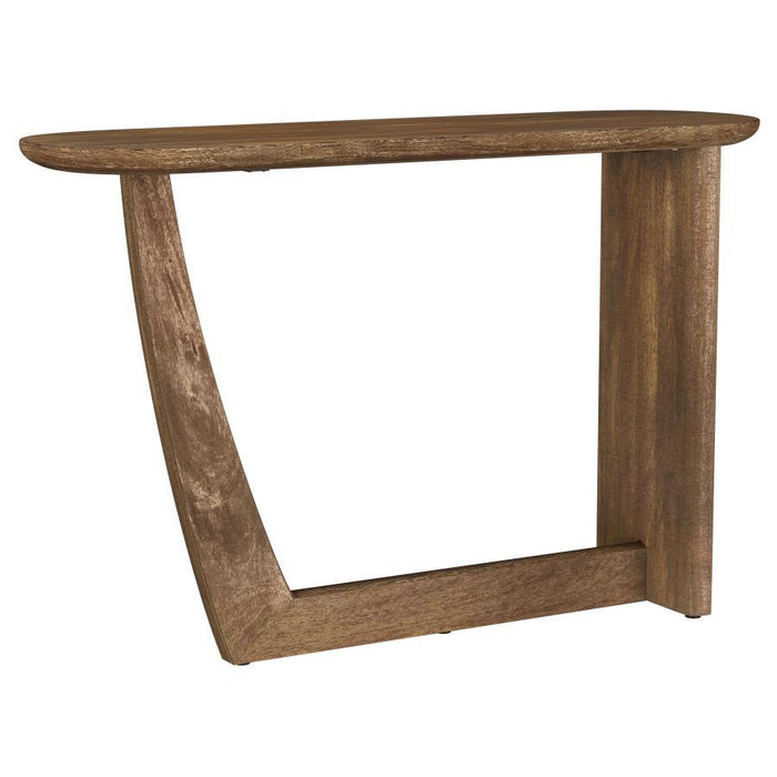 Fletcher - Oval Solid Mango Wood Entryway Console Table - Brown – Console Tables by Coaster Fine Furniture at Furniture Wholesale Plus , Nashville furniture store