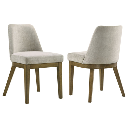 Castlewood - Upholstered Dining Chair (Set of 2) - Brown Oak – Chair Sets by Coaster Fine Furniture at Furniture Wholesale Plus , Nashville furniture store