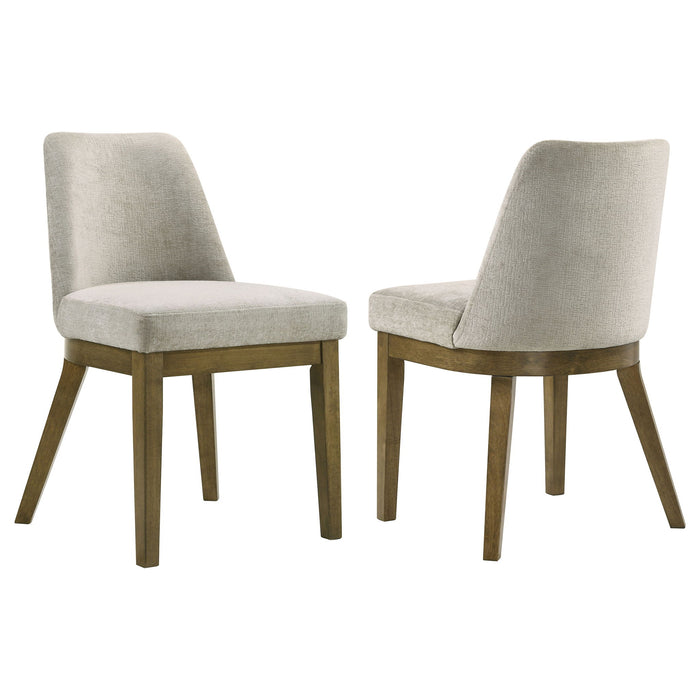 Castlewood - Upholstered Dining Chair (Set of 2) - Brown Oak – Chair Sets by Coaster Fine Furniture at Furniture Wholesale Plus , Nashville furniture store
