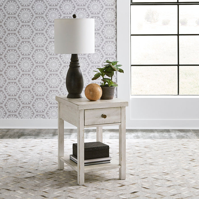 Modern Farmhouse - Drawer Chair Side Table – Chair Side Tables by Liberty Furniture at Furniture Wholesale Plus , Nashville furniture store
