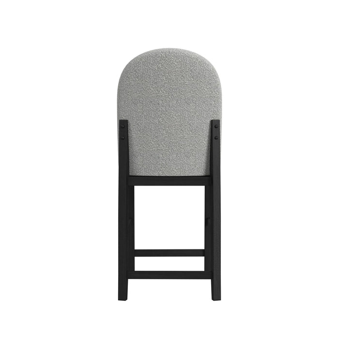 Portland - Round Back Barstool With Fabric (Set of 2) - Gray / Black – Stool Sets by Elements International at Furniture Wholesale Plus , Nashville furniture store