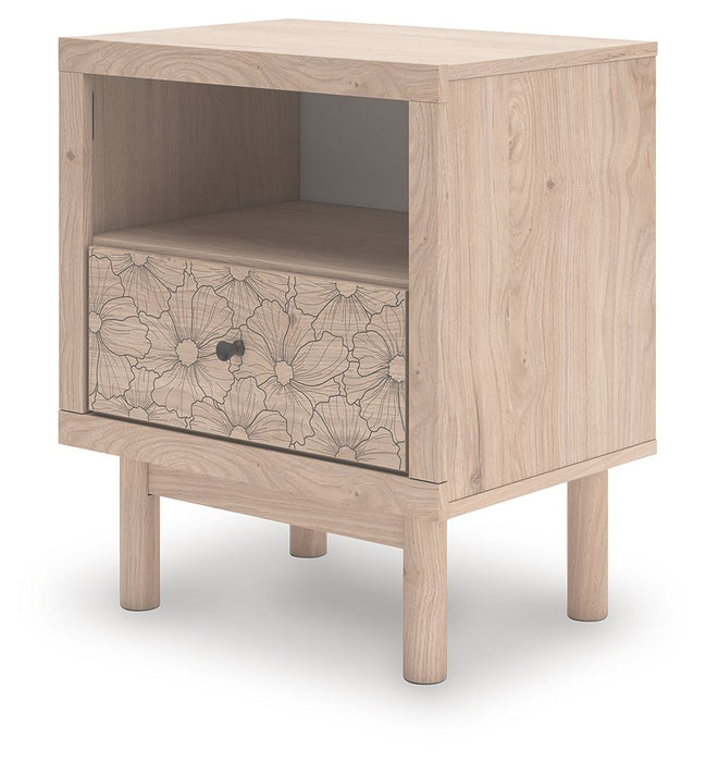 Arloster - One Drawer Night Stand - Tan – Nightstands w/ Charging Stations by Signature Design by Ashley® at Furniture Wholesale Plus , Nashville furniture store