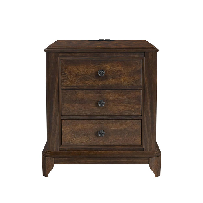 Phillipe - 2-Drawer Cabinet With USB - Cherry – Accent Nightstands by Elements International at Furniture Wholesale Plus , Nashville furniture store