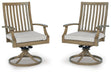 Rainier Ranch - Swivel Chair With Cushion (Set of 2) - Brown / Beige – Chair Sets by Signature Design by Ashley® at Furniture Wholesale Plus , Nashville furniture store