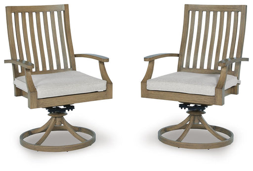 Rainier Ranch - Swivel Chair With Cushion (Set of 2) - Brown / Beige – Chair Sets by Signature Design by Ashley® at Furniture Wholesale Plus , Nashville furniture store