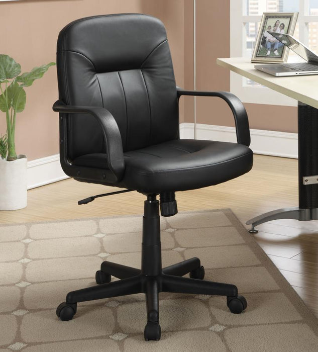 Minato - Upholstered Adjustable Home Office Desk Chair - Black – Swivel Chairs by CoasterEveryday at Furniture Wholesale Plus , Nashville furniture store