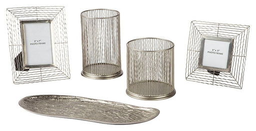 Dympna - Silver Finish - Accessory Set (Set of 5) - Premium Table Accessory Sets from Signature Design by Ashley® - Just $88! Shop now at Furniture Wholesale Plus  We are the best furniture store in Nashville, Hendersonville, Goodlettsville, Madison, Antioch, Mount Juliet, Lebanon, Gallatin, Springfield, Murfreesboro, Franklin, Brentwood