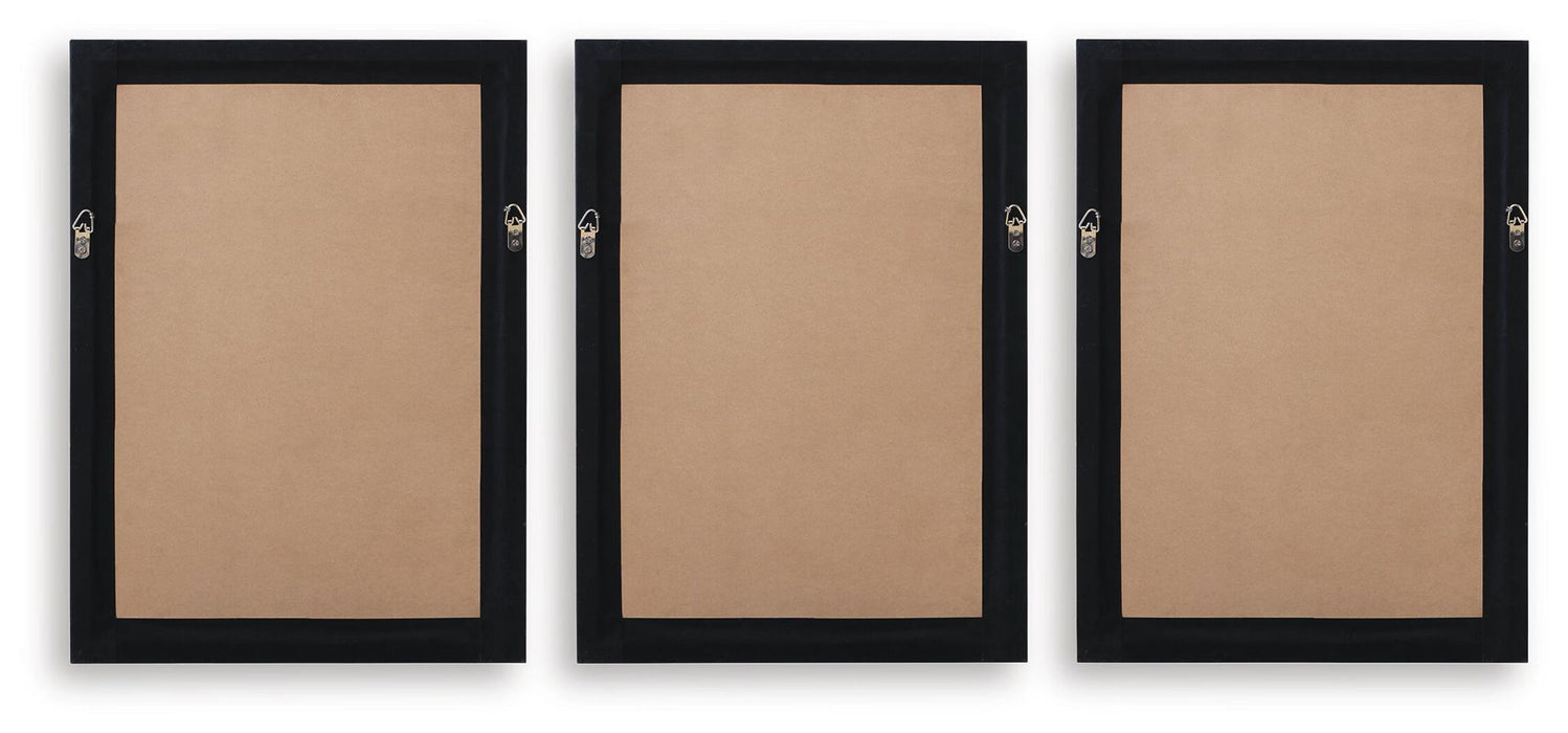 Janisburg - Wall Art Set (Set of 3) - Black / White / Brown – Framed Print Sets by Signature Design by Ashley® at Furniture Wholesale Plus , Nashville furniture store