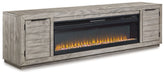 Naydell - 92" TV Stand with Wide Fireplace Insert - Gray – Fireplace TV Stands by Signature Design by Ashley® at Furniture Wholesale Plus , Nashville furniture store