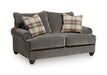 Tallow Creek - Loveseat - Shadow – Stationary Loveseats by Signature Design by Ashley® at Furniture Wholesale Plus , Nashville furniture store