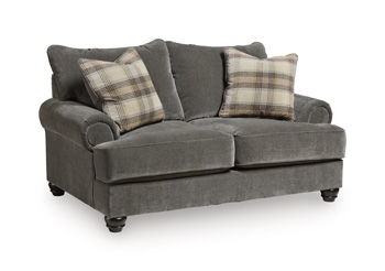 Tallow Creek - Loveseat - Shadow – Stationary Loveseats by Signature Design by Ashley® at Furniture Wholesale Plus , Nashville furniture store