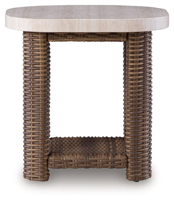Dolan Creek - Square End Table - Beige / Brown – End Tables by Signature Design by Ashley® at Furniture Wholesale Plus , Nashville furniture store