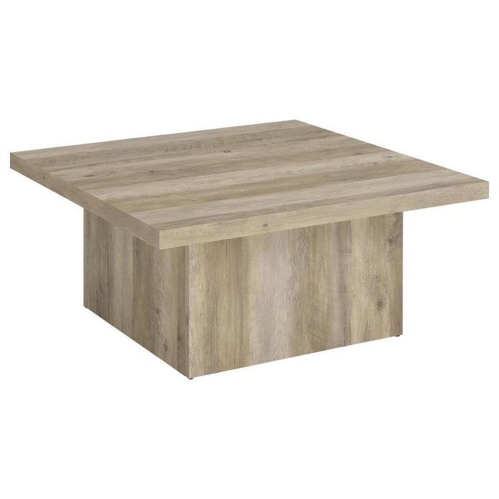 Devar - Square Engineered Wood Coffee Table - Distressed Pine – Coffee Tables by Coaster Fine Furniture at Furniture Wholesale Plus , Nashville furniture store