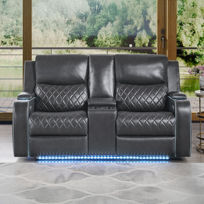 Luna - Power Console Loveseat – Reclining Loveseats by Steve Silver Furniture at Furniture Wholesale Plus , Nashville furniture store