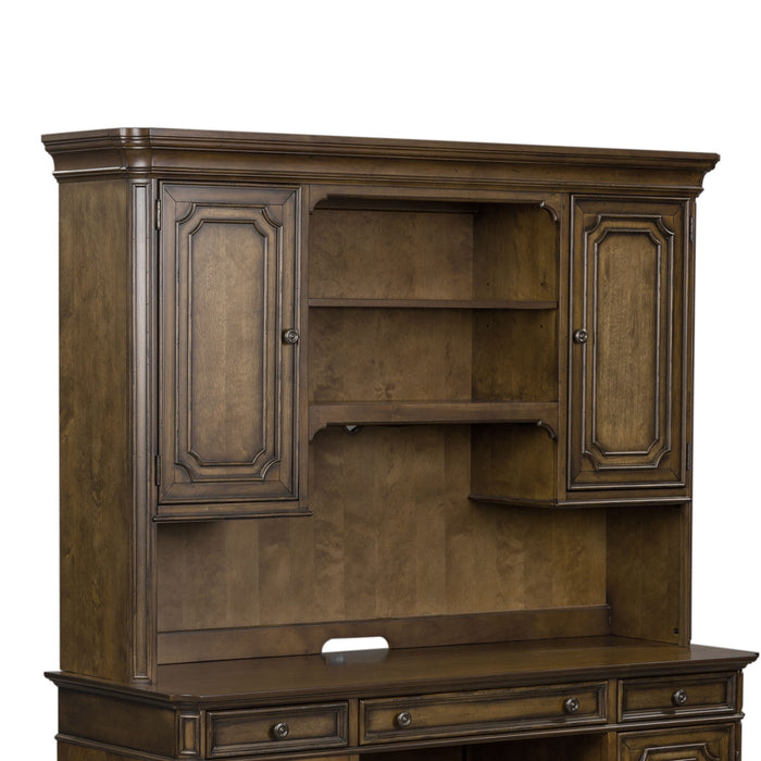 Amelia - Jr Executive Credenza Hutch - Antique Toffee – Hutches by Liberty Furniture at Furniture Wholesale Plus , Nashville furniture store