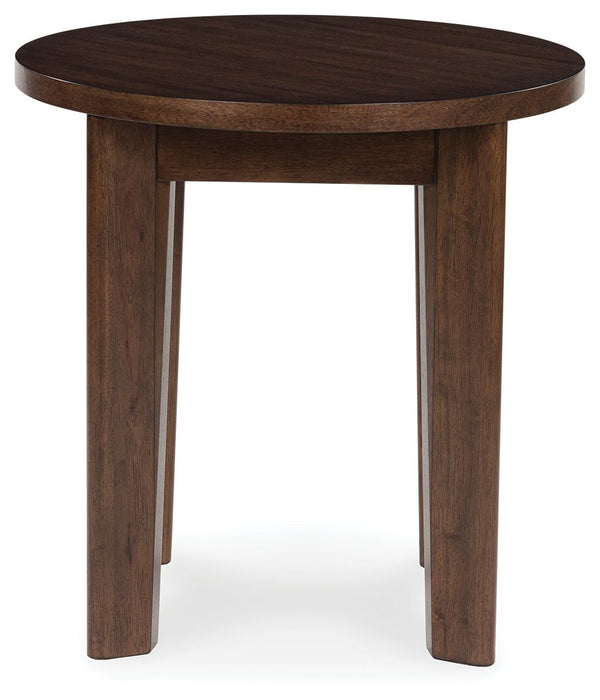 Korestone 2 - Round End Table - Dark Brown – End Tables by Signature Design by Ashley® at Furniture Wholesale Plus , Nashville furniture store