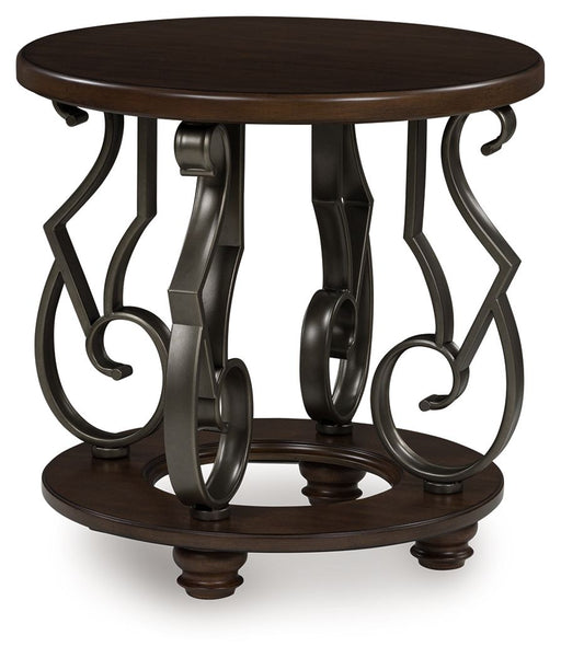 Frallyn - Round End Table - Dark Brown – End Tables by Signature Design by Ashley® at Furniture Wholesale Plus , Nashville furniture store