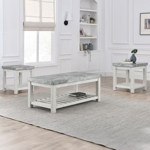 Canova - 3 Piece Marble Table Set - Gray – Table Sets by Steve Silver Furniture at Furniture Wholesale Plus , Nashville furniture store