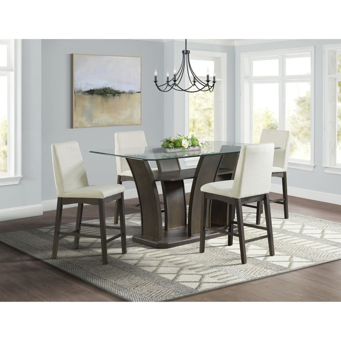 Dapper - Rectangular Counter Dining 5 Piece Set (Table And Four Chairs) - Walnut – 5 Piece Dining Room Sets by Elements International at Furniture Wholesale Plus , Nashville furniture store