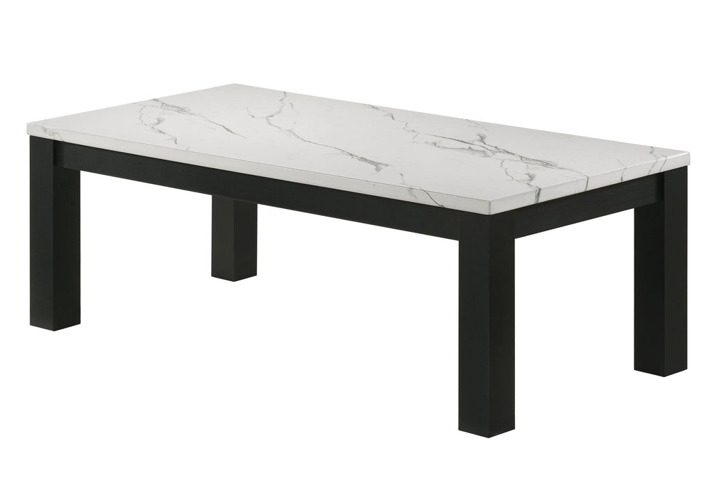 Ivy - 3 Piece Faux Marble White Cocktail Set - White / Black – Table Sets by Crown Mark at Furniture Wholesale Plus , Nashville furniture store