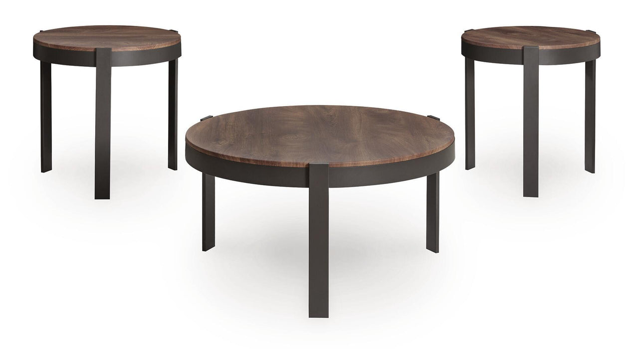 Horizon Hills - Occasional Table Set (Set of 3) - Brown / Black – Table Sets by Signature Design by Ashley® at Furniture Wholesale Plus , Nashville furniture store