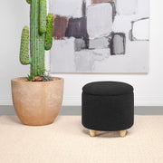 Valia - Faux Sheepskin Upholstered Round Storage Ottoman – Storage Ottomans by Coaster Fine Furniture at Furniture Wholesale Plus , Nashville furniture store