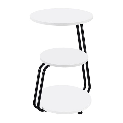 Hilly - 3-Tier Round Accent Side Table - White And Black – Side Tables by Coaster Fine Furniture at Furniture Wholesale Plus , Nashville furniture store